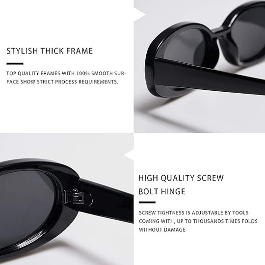 VANLINKER Polarized Retro Oval Sunglasses