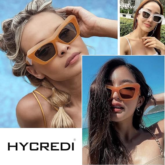 Hycredi Vintage Cat Eye Square Sunglasses