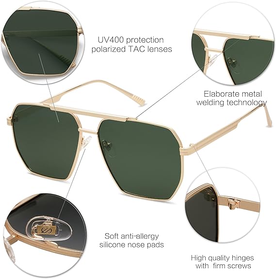 SOJOS Sunglasses: Retro Oversized Square Polarized  display picture 3
